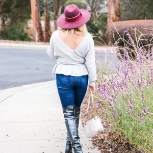 Sale! New Chic Wrap Open Back V Neck Peplum Warm Fall Winter Sweater